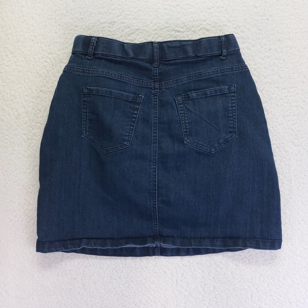 Croft & Barrow Womens Dark Wash Denim Skort Classic Fit Stretch Size 4 - Picture 2 of 8